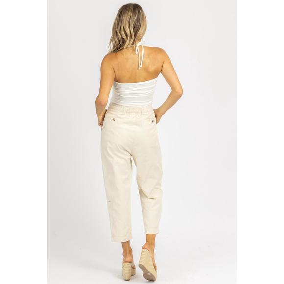 NEW MABLE woven asymmetrical button pants in cream - Picture 7 of 7